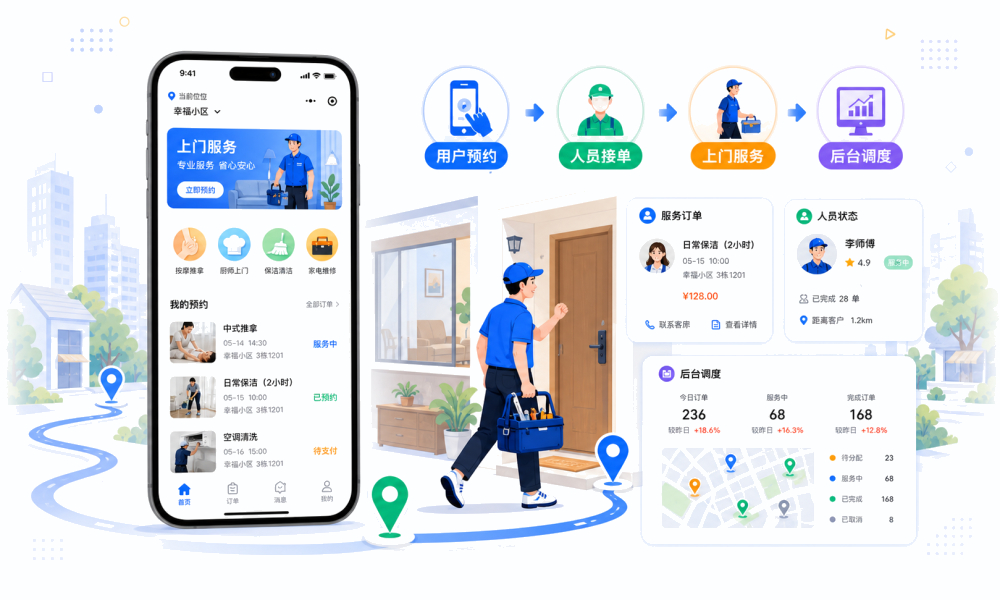 上门服务小程序系统